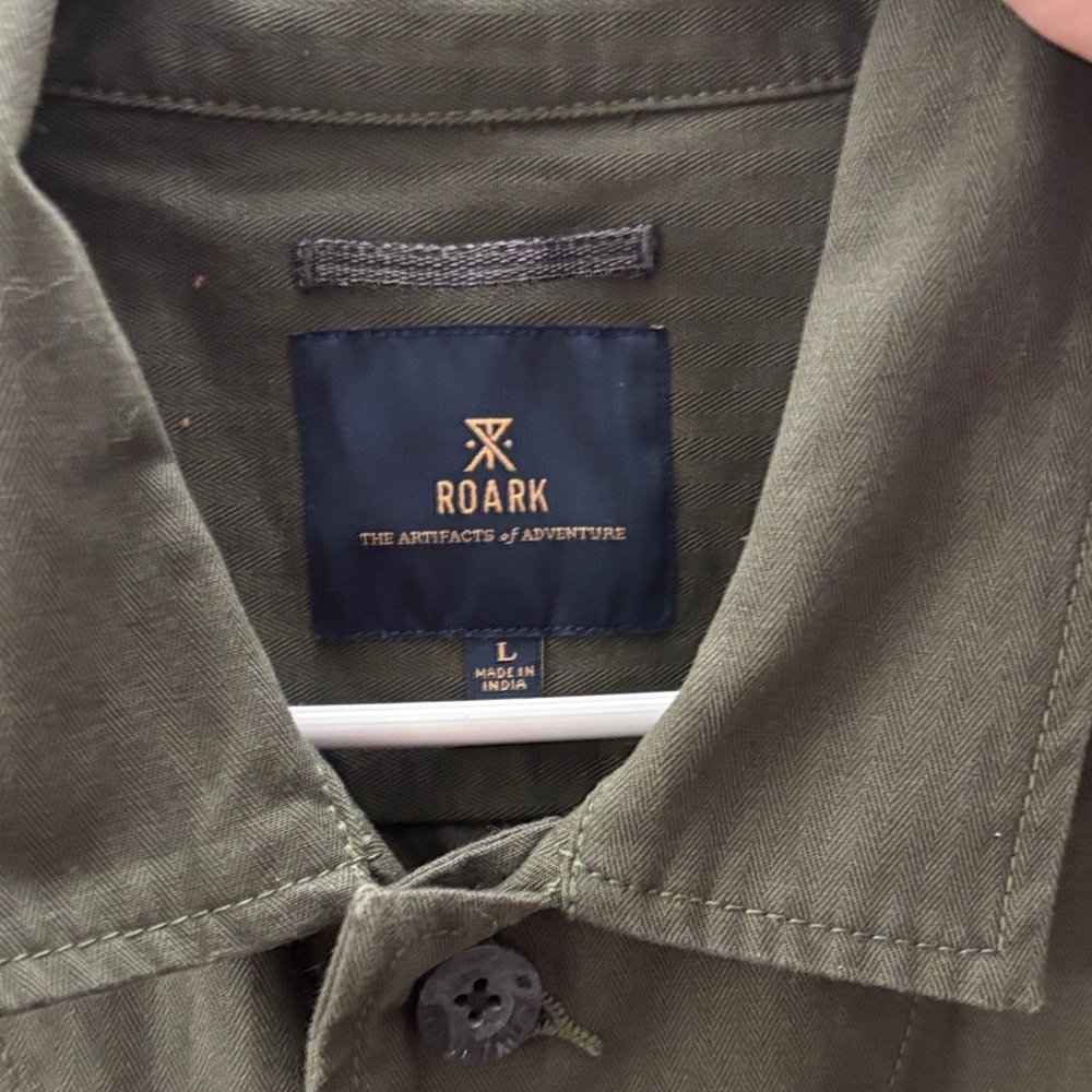 Roark Olive Jacket with Geometric Pocket - Picture 3 of 5